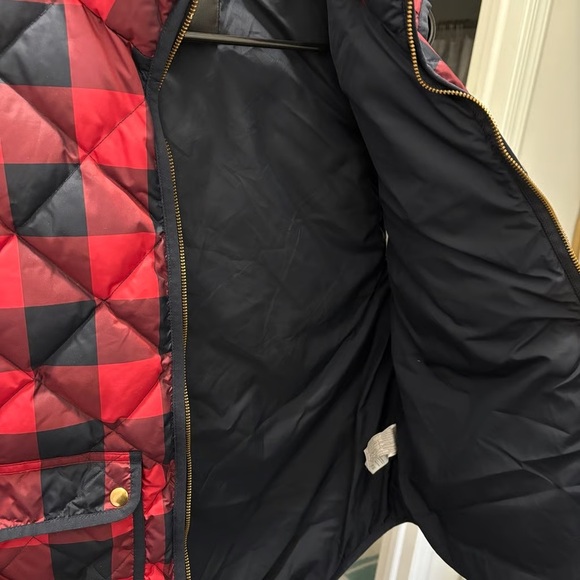 J. Crew Excursion Buffalo Check Plaid Quilted Down Puff Vest Size Large - Picture 5 of 9